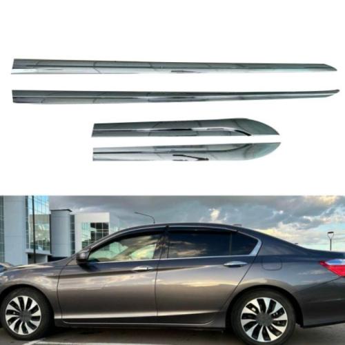 For Honda Accord 13-17 Chrome Side Body Door Moulding Lid Cover Trim Plate Kit