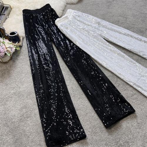 Polyester elastic waist Women Long Trousers slimming PC