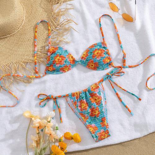 Polyester Bikini & padded printed floral multi-colored Set