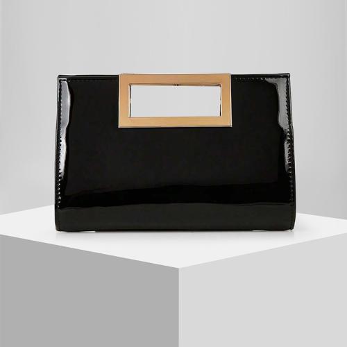 PU Leather Envelope Handbag attached with hanging strap Polyester Solid PC