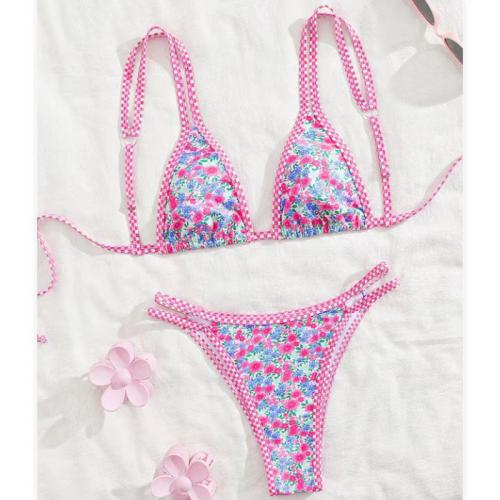 Polyester Bikini & padded printed floral Set