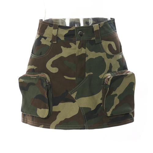 Cotton Sheath Skirt camouflage green PC