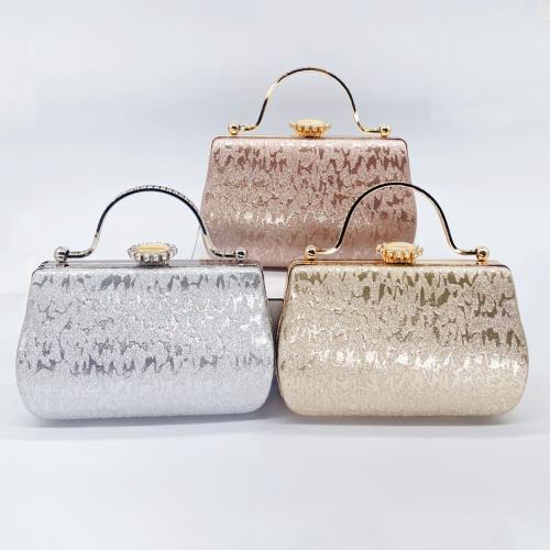 PU Leather & Polyester Clutch Bag with rhinestone PC