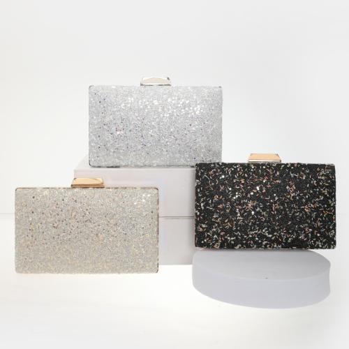 PVC Box Bag Clutch Bag with rhinestone Sequin & Polyester PC