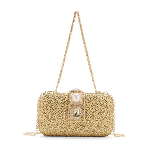 PVC Clutch Bag with rhinestone Plastic Pearl & Polyester PC