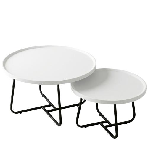 Wood Tea Table durable & two piece Iron Set