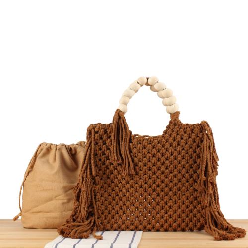 Cotton Cord Tassels Woven Tote Polyester PC