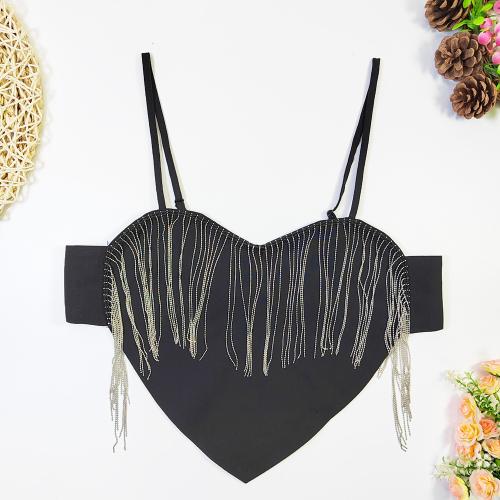 Polyester Camisole hartpatroon Zwarte stuk