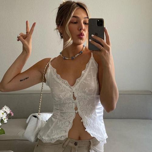 Polyester Tanktop Lappendeken Anderen Witte stuk