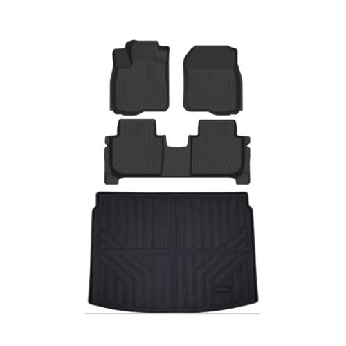 TPE-熱可塑性エラストマー カーフロアマット 黒 セット