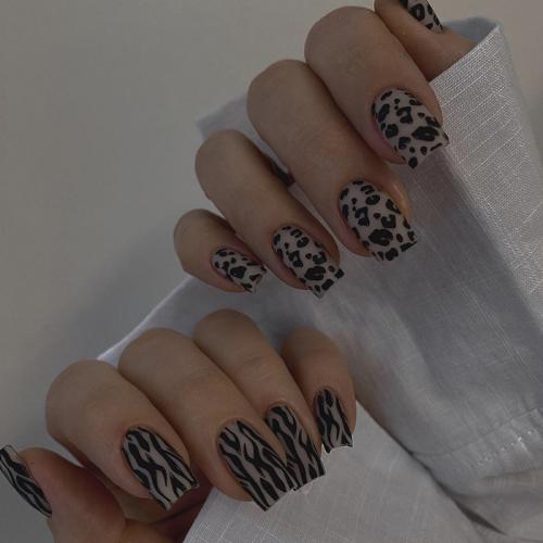 El plastico Uñas postizas, a rayas, negro, Conjunto