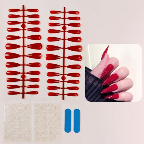 Acrílico Uñas postizas, Sólido, más colores para elegir, 48PCs/Conjunto, Conjunto