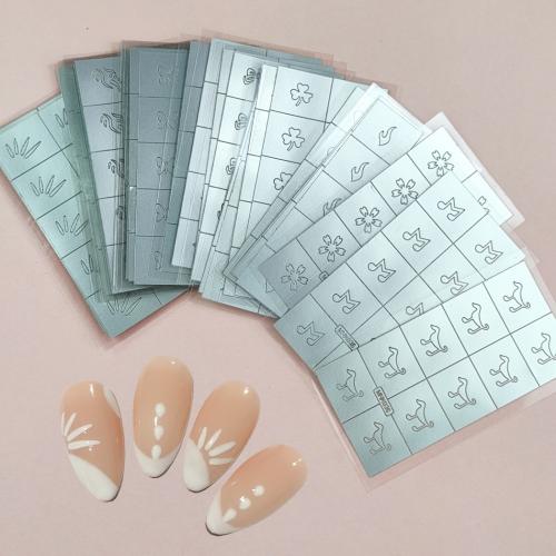 Papel Juego de herramientas Nail Art, patrón diferente para la elección, plata, trozo