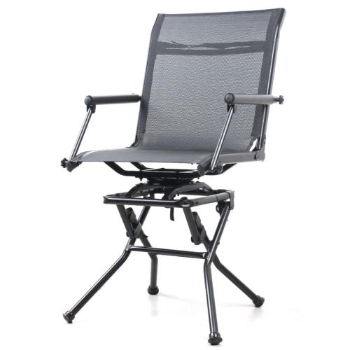 Steel & Polyester 360degree rotation Outdoor Foldable Chair portable black PC