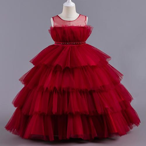 Poliéster Vestido de una sola pieza de la muchacha, más colores para elegir, trozo