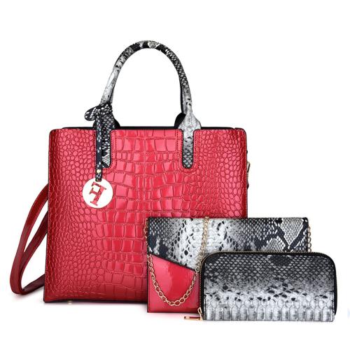 Cuero de la PU Traje de bolso, grano de cocodrilo, más colores para elegir, Conjunto