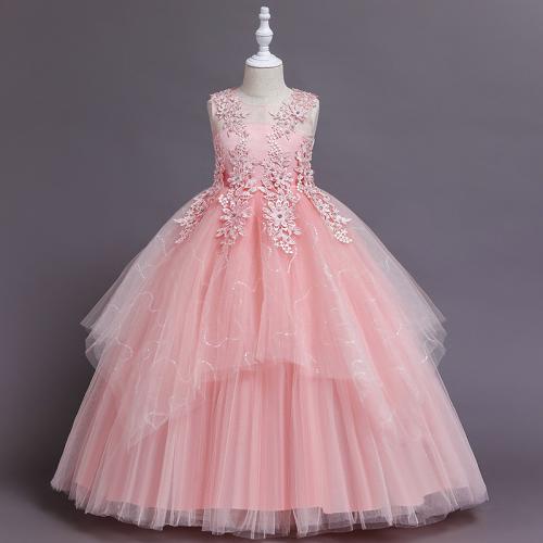 Poliéster Vestido de una sola pieza de la muchacha, más colores para elegir, trozo
