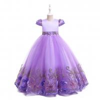 Polyester Slim & Princess Girl One-piece Dress large hem design PC