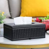 PU Leder Tissue-Box, Schwarz,  Stück