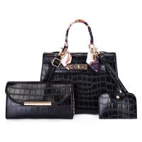 PU Leather Bag Suit large capacity & attached with hanging strap Solid Set