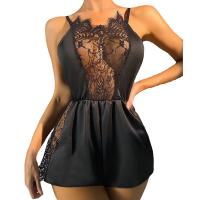 Polyester Sexy Teddy Solide Zwarte stuk