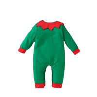 Cotton Slim Children Christmas Costume Crawling Baby Suit & Hat patchwork Set