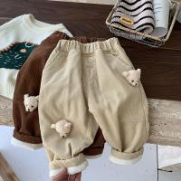 Corduroy Slim Boy Casual Pants fleece & thermal patchwork PC