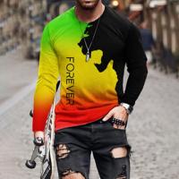 Viscosa Hombres camiseta de manga larga, impreso, geométrico, más colores para elegir,  trozo