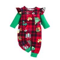 Cotton Slim Children Christmas Costume printed multi-colored PC