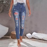 Cotton Nine Point Pants Women Jeans slimming sky blue PC