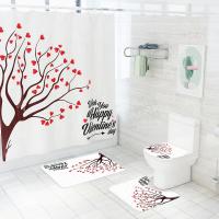 Polyester Shower Curtain anti-skidding printed Set