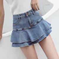 Denim High Waist Women Hot Pant & anti emptied Solid PC