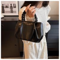 PU Leather Pleat & Easy Matching Handbag attached with hanging strap PC