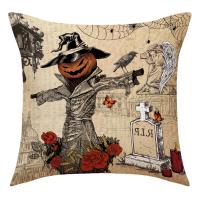 Linen Throw Pillow Covers Halloween Design & washable printed PC