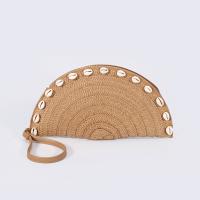 Shell & Straw easy cleaning Clutch Bag durable Straw Solid PC