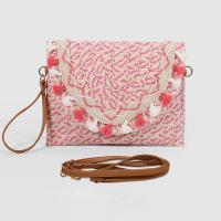 Paper Clutch Bag durable & portable & attached with hanging strap pink PC