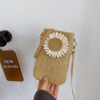 Straw Box Bag Crossbody Bag soft surface khaki PC