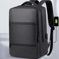 Oxford Backpack large capacity & hardwearing & with USB interface & waterproof Polyester Solid PC