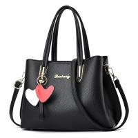 PU Leather hard-surface & Easy Matching Handbag with hanging ornament & attached with hanging strap Solid PC