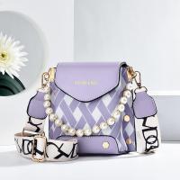 PU Leather & Plastic Pearl Concise Handbag durable & attached with hanging strap PC