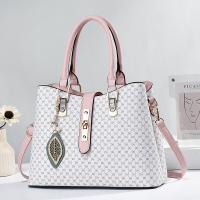 PU Leather Handbag with hanging ornament & large capacity & attached with hanging strap PC