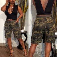 Polyester Shorts & loose printed camouflage PC