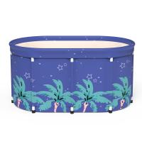 Pearl Cotton & Pongee & PVC Foldable Bathtub portable  blue PC