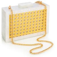 Acrylic hard-surface & Easy Matching Clutch Bag with chain PC