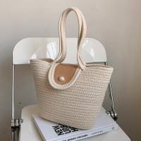 Straw Bucket Bag Woven Shoulder Bag durable & large capacity PC