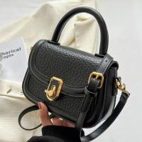 PU Leather Handbag soft surface & attached with hanging strap Lichee Grain PC