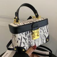 PU Leather Handbag soft surface & attached with hanging strap black PC