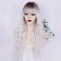 High Temperature Fiber mid-long hair & Wavy Wig Can NOT perm or dye & for women gradient color PC