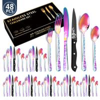 410 Edelstahl Besteck-Set, plattiert, mehr Farben zur Auswahl, 48Pcs/Festgelegt,  Festgelegt