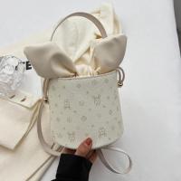 PU Leather Bucket Bag Handbag attached with hanging strap PC